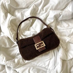 Vintage Fendi Wool Baguette Bag
